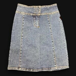 Y2K rhinestone denim mini skirt NWT  Size: 5/6